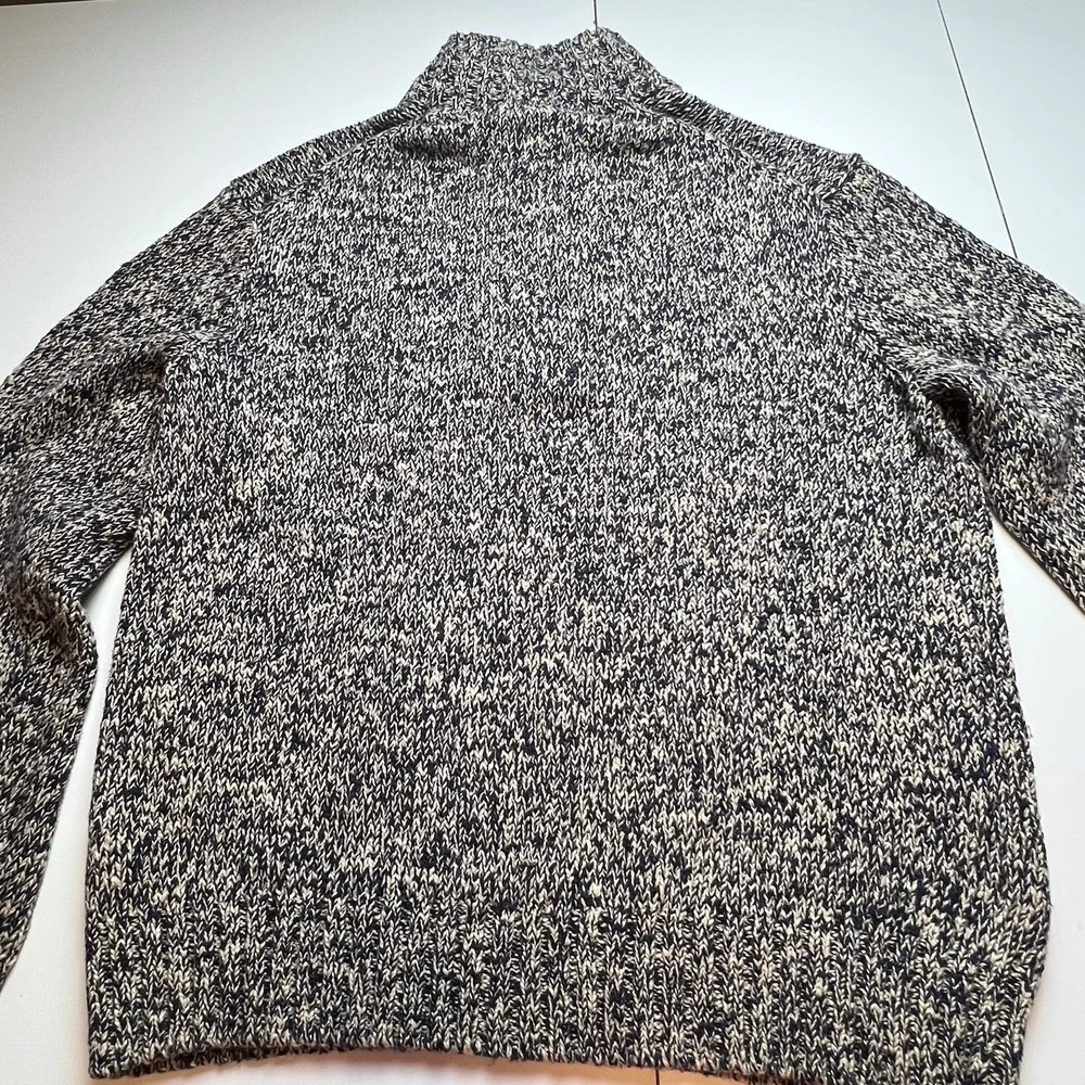 Polo By  Ralph Lauren Men's Blue/Beige Henley Style Heavy Cotton Sweater Size XL